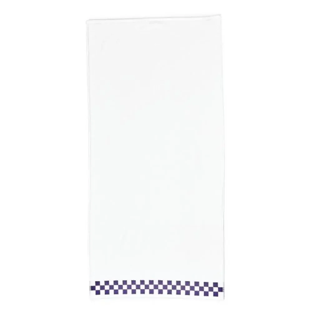 NEW Mackenzie-Childs Cotton Bath Towel with Violet Check Border